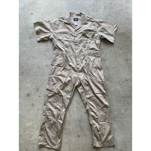 Key Coveralls Short Sleeve Men's XL R Beige Tan Lightweight New
